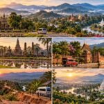 Northern Thailand two-week route combining Sukhothai ruins, mountain roads, Chiang Mai temples, Pai valley scenery and Chiang Rai temple art at sunrise