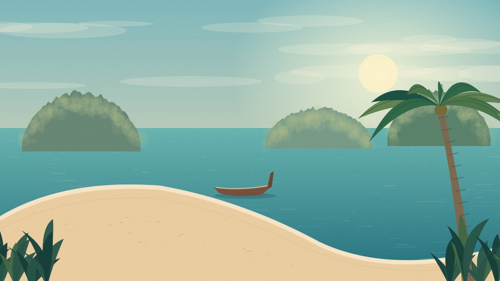 A quieter palm-lined coastal setting inspired by northern Krabi beaches