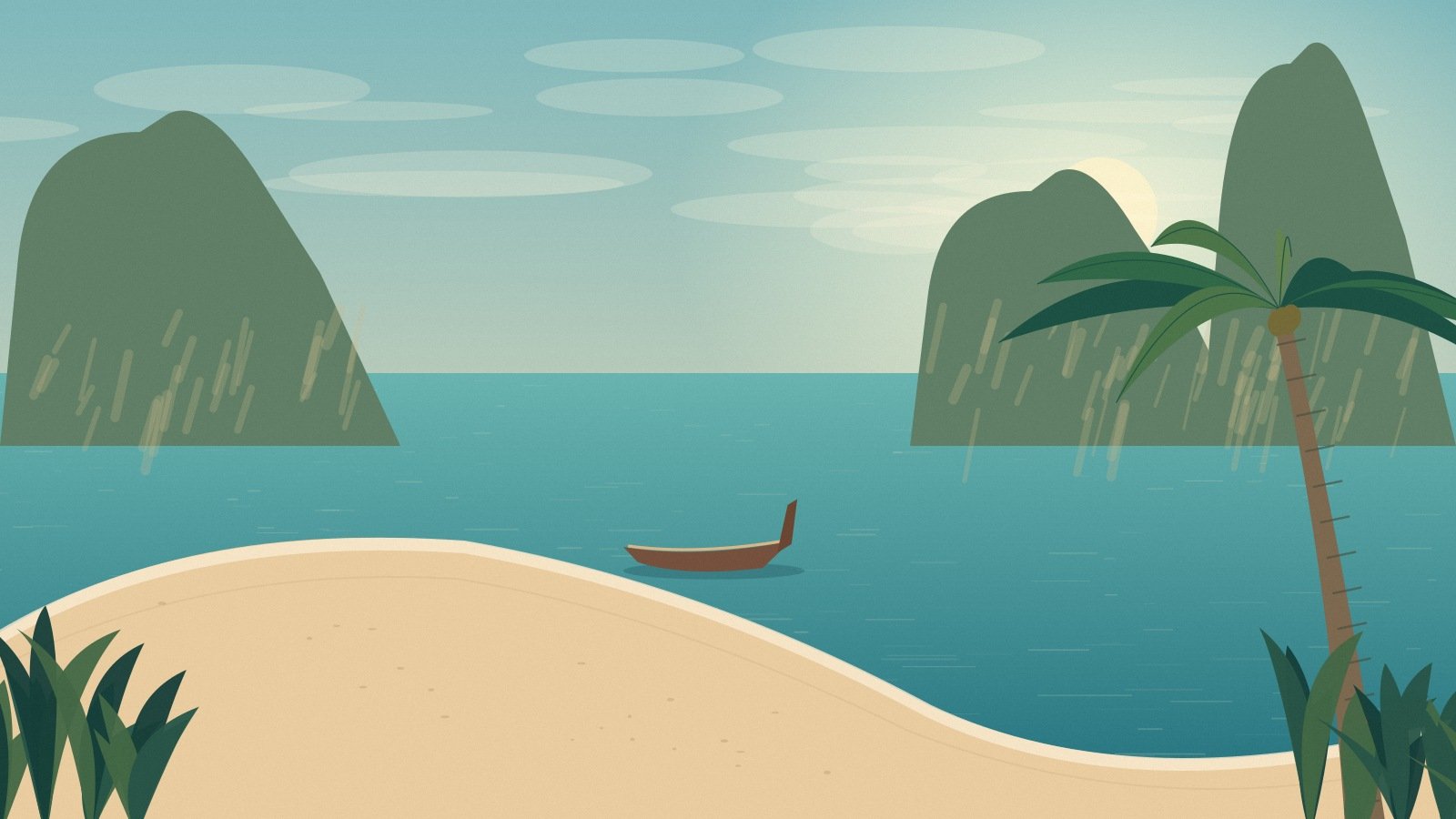 Limestone cliffs above a tropical Krabi-inspired bay