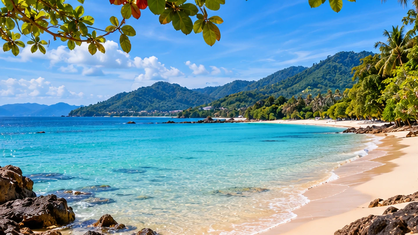 Original illustration of a tropical coast for Best Things to Do in Koh Lanta