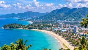 Original illustration of a tropical coast for Best Things to Do in Phuket