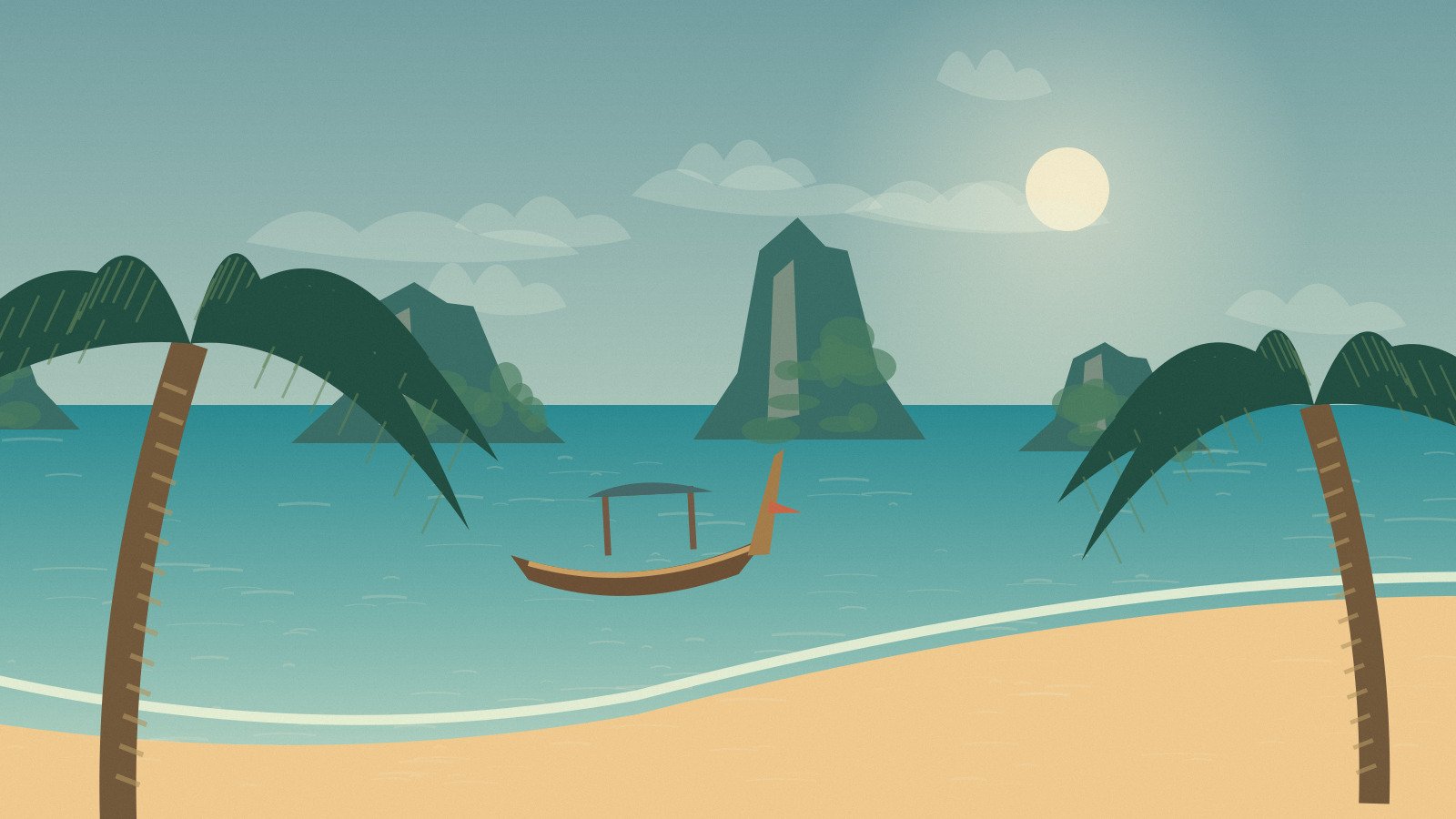 Original Andaman-inspired beach beneath bright tropical skies