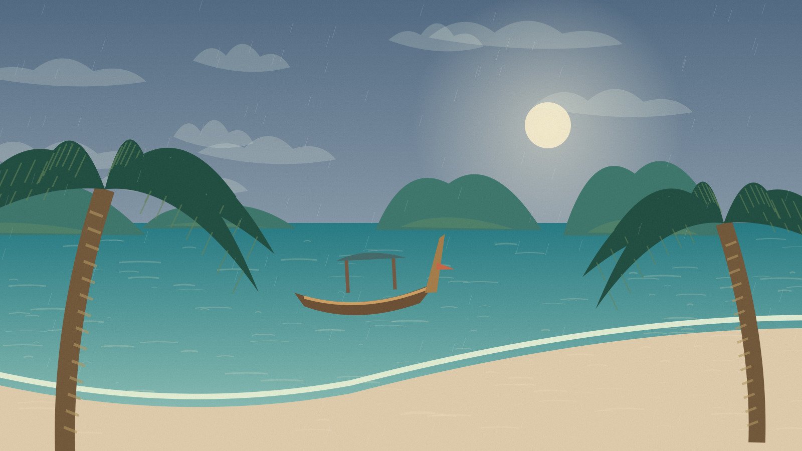 Original southern Gulf-inspired coast beneath a cloudy sky