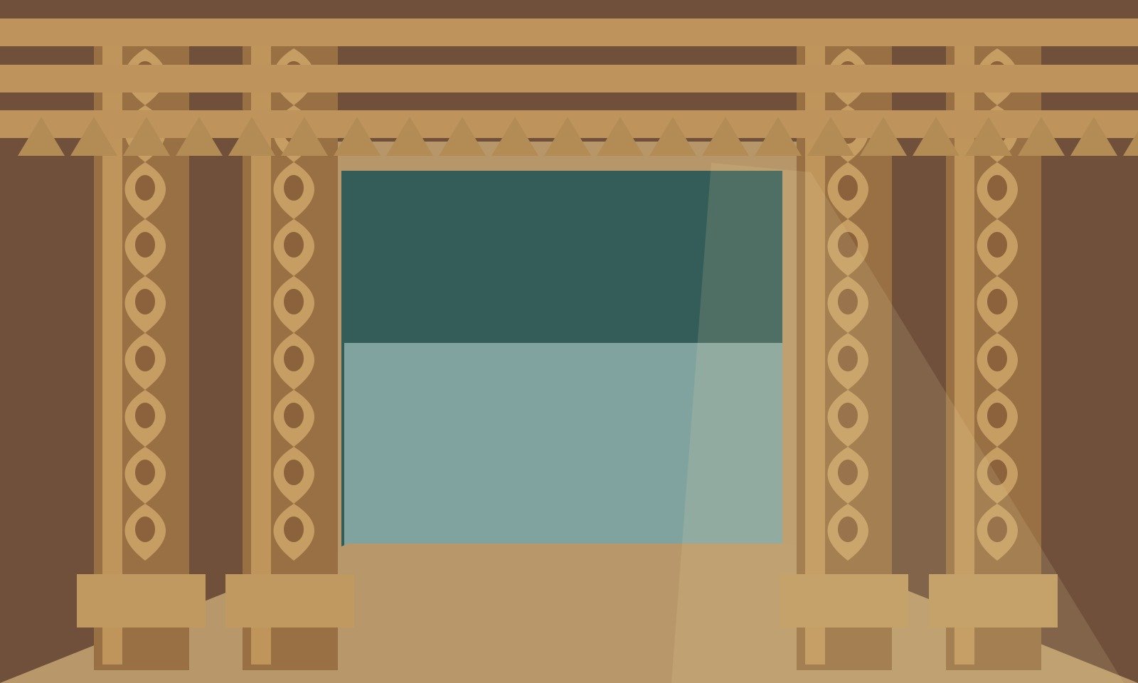 Original stylised illustration inspired by the Sanctuary of Truth beside the sea