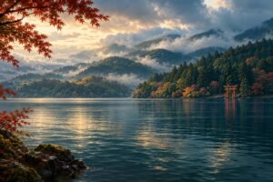 Mist over a Hakone-inspired lake